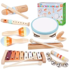 Wooden Musical Instruments for Toddlers 1-3 - Montessori Educational Toys for...