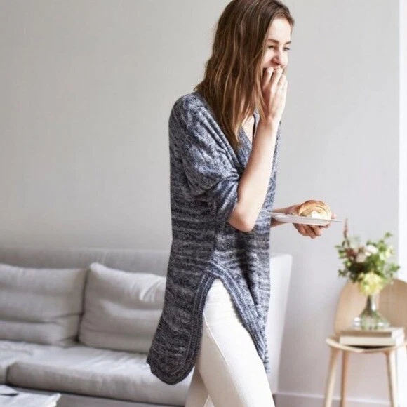 Поле и цветок Anthropologie пространства краситель капот шеи туника свитер размер M серый - Изображение 3 из 4