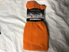 Twin City TCK Baseball Tube Sock Orange Large NEW with Tags