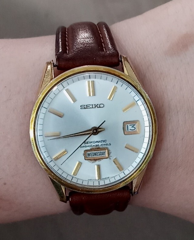 VINTAGE SEIKO SEIKOMATIC 6206-8040 DIASHOCK 26J Automatic Watch, Runs Keeps Time - Picture 11 of 16