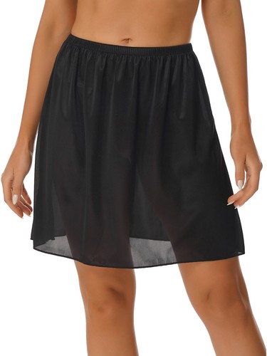 Half Slip Underskirt Women's Petticoat Lingerie Satin Skirt Under Dress Slips - Picture 40 of 157