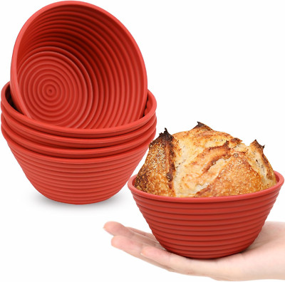 5'' Silicone Mini Banneton Bread Proofing Basket round Small Sourdough Soup Bowls