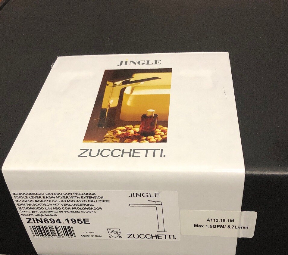 Zucchetti Faucet ZIN694.195E Jingle 12&rdquo; One Hole Non-Vessel Bathroom Sink Faucet