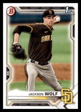 2021 Bowman Draft  Jackson Wolf #BD-141 San Diego Padres Baseball Card