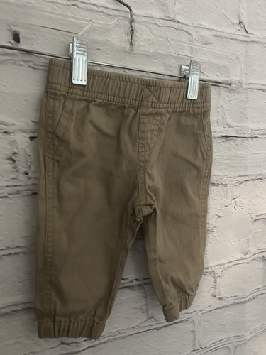 Wrangler Solid Khaki Joggers Elastic Waist 100% Cotton EUC Baby Size 6M - Picture 3 of 7