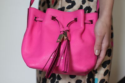 小物 Katie PINKBOOK KATE SPADE Tiny Cooper HAPPY Pink Leather Bucket Bag Original $275