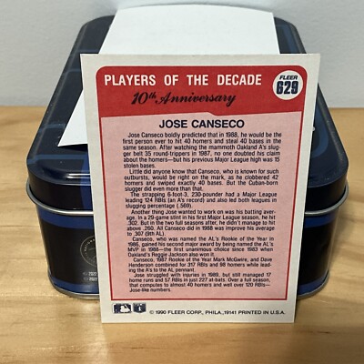 再値下げ　MLB 野球カード　ジアンビー　カンセコ　ほか 1990 Fleer Players Of The Decade Jose Canseco 629 Athletics