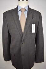 Calvin Klein Brown/Blue Check 100 Wool Two Button Sport Coat Size: 42L