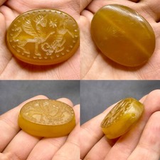 Ancient Near Eastern Agate Roman Intaglio Stone Seal Stamp Bead Amulet