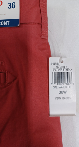 Neu mit Etikett Izod Salzwassershorts für Herren rot Stretch entspannt 9 Zoll Chino flach Gr. 36 W38" 0317 - Bild 11 von 15