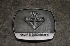 Vintage HANDYMAN Club of America Life Member Belt Buckle