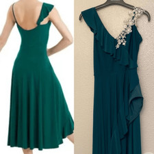 WEISSMAN Dance costume maxi dress flounce Emerald green I Found You 11001 SA