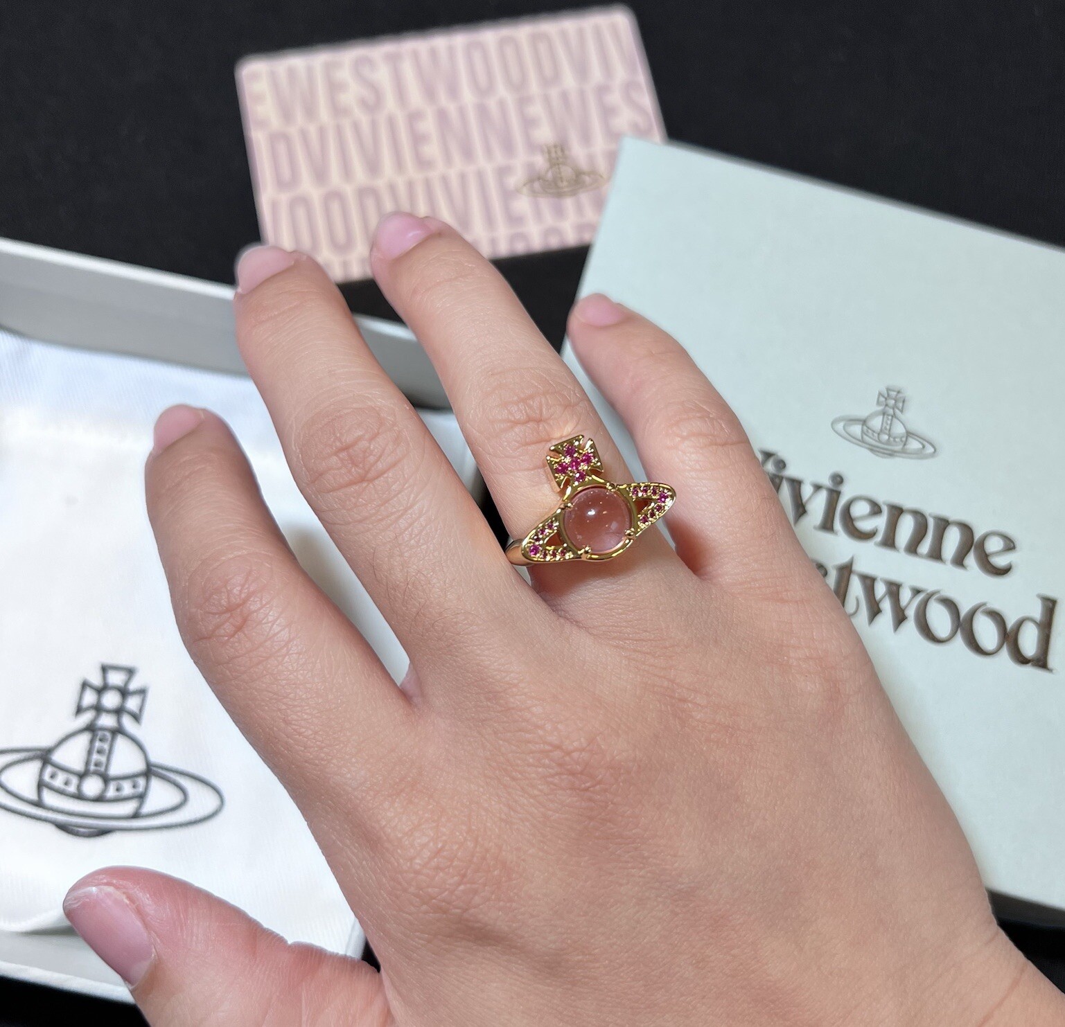 Westwood Pink Gold Vivienne Westwood Reina Ring Classic Fashion