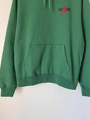 Supreme x Jordan Hooded Sweatshirt - Size Small - Green - NEW