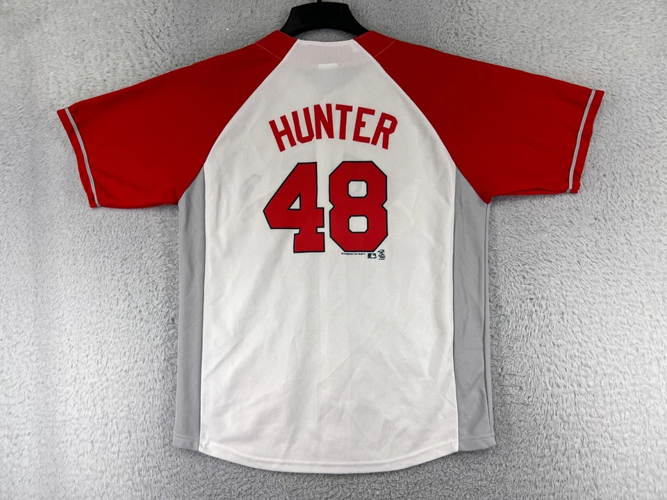 Los Angeles Angels Baseball Jersey Youth Extra Large White Red #48 Torii Hunter - Image 2 of 4