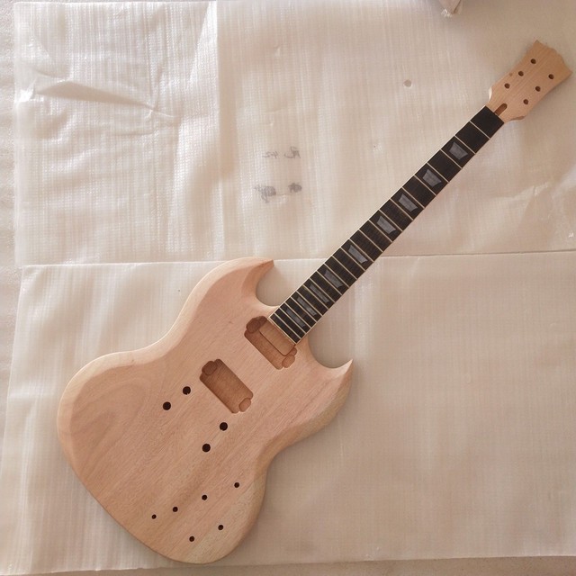 1 set New unfinished Electric Guitar Neck and body for SG style guitar