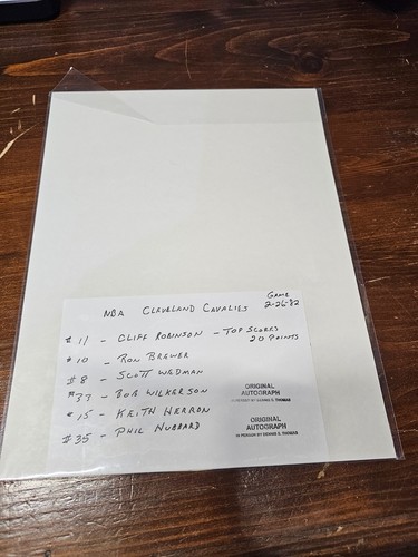 NBA Cleveland Cavaliers Team signed 7.5 x 11 (with 6 autographs on 2-26-1982) - Picture 3 of 4