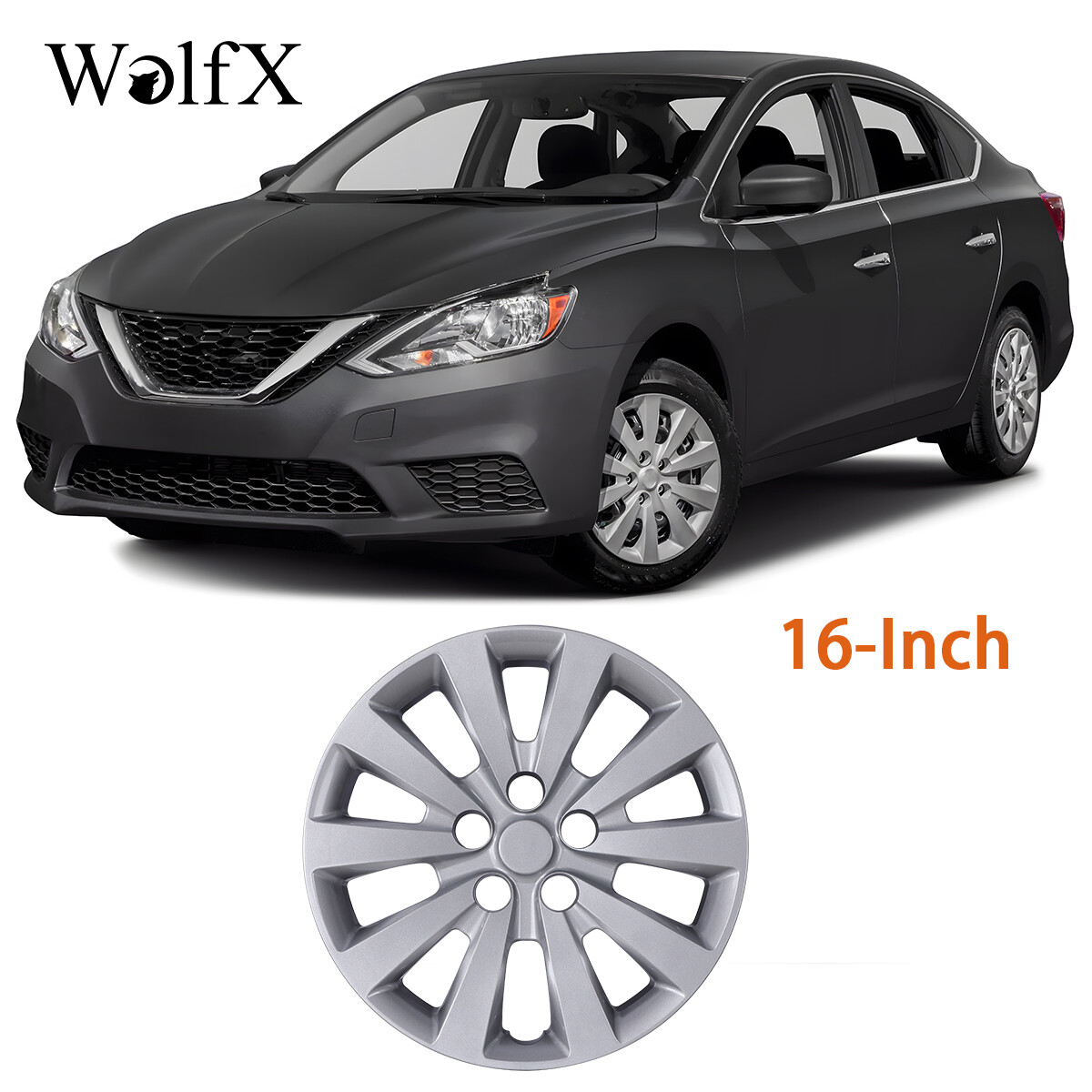 1PCS 16-Inch Silver Snap-On Wheel Cover Hubcap for 2013-2019 Nissan Sentra