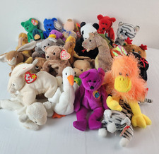 TY Beanie Babies Lot Of 33 Millennium Erin Holiday Panda Zebra 1990s