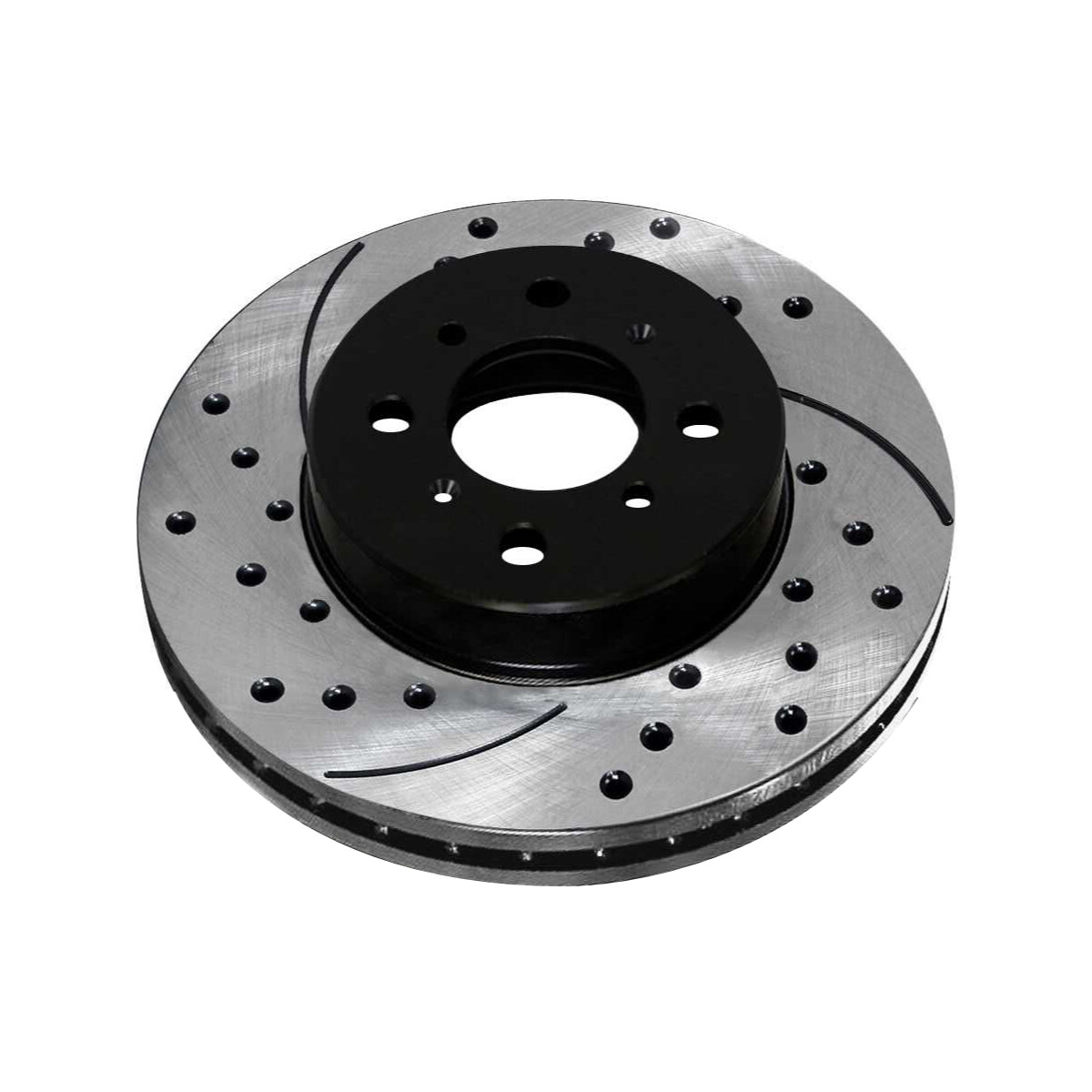 Front Drilled Slotted Brake Rotors Black Pair 2 for Honda Fit Insight Civic 1.5L eBay