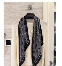 New Spring 2025 Boutique Double crepe 100% Mulberry Silk Long Scarf Printed