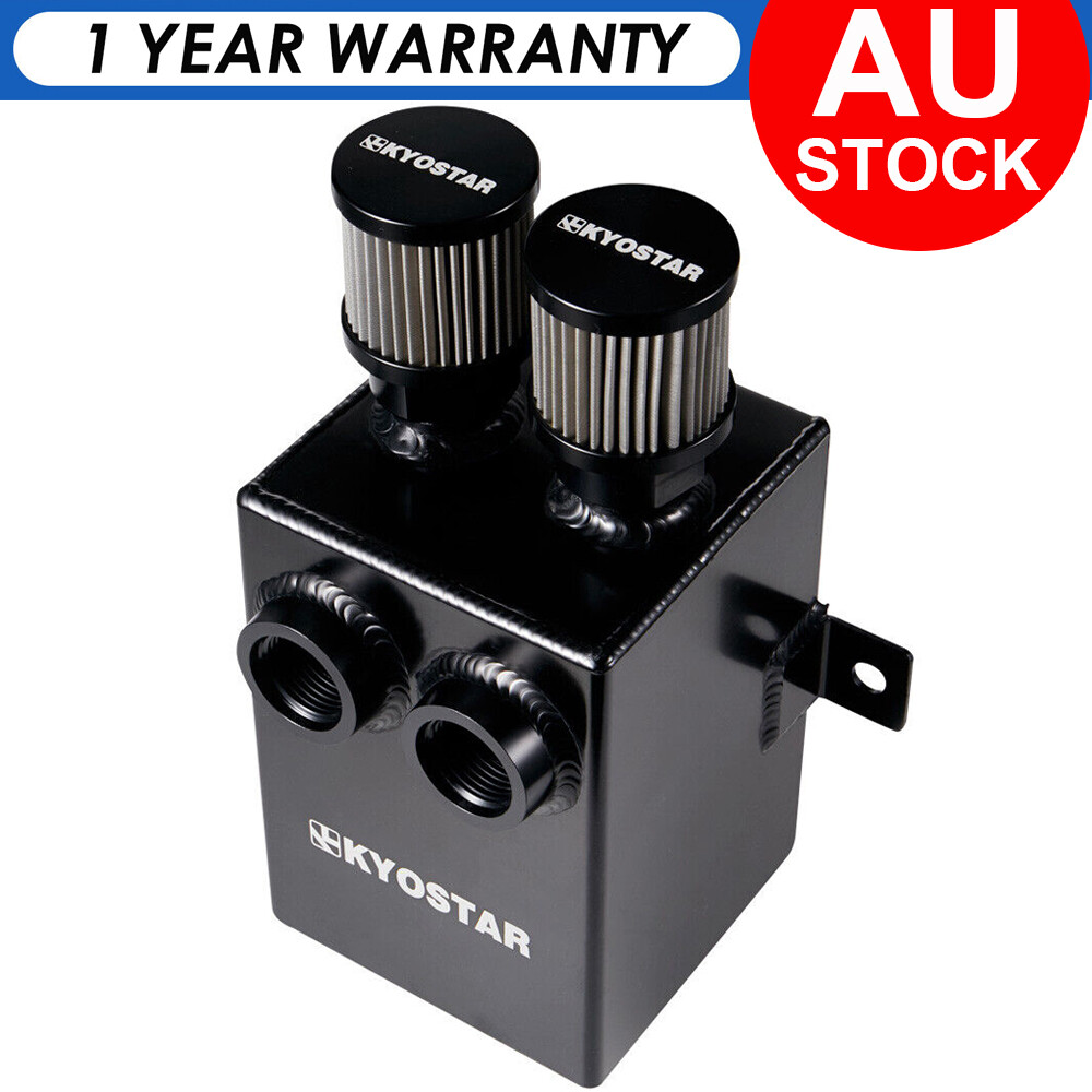 Aluminium Universal 2.0L 2x 12AN Oil Breather Catch Tank
