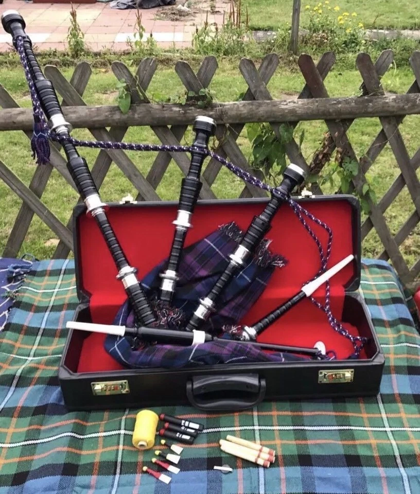 HW Great Highland Bagpipes Silver Amounts/Scottish Bagpipe with Tutor Book/chanter