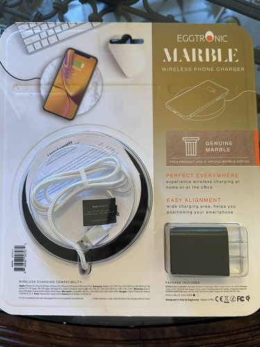 EGGTRONIC Wireless MARBLE CHARGER | 10W Fast Charger for iPhone Galaxy - Photo 2 sur 2