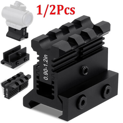 Adjustable Picatinny Riser Mount Height 0.9-1.2in Lockdown Series 3 Slots Raise