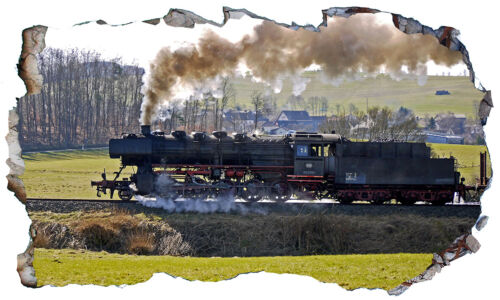 Steam Train 3D Magic Window Wall Art Adhesive Sticker Mural Poster *V203 - Picture 1 of 2