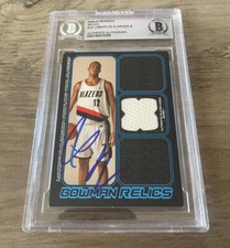 LaMarcus Aldridge Rookie Jersey Card 2006-07 Bowman Portland Blazers BAS Auto