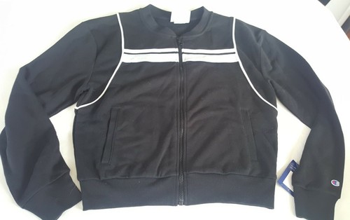 Neu ohne Etikett Champion Heritage Damen Small Warm Up schwarz Reißverschluss Sweatshirt Jacke S Streifen - Bild 1 von 3