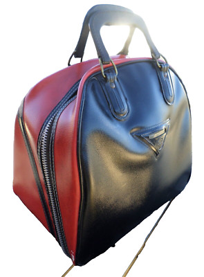 VTG AMF PIN SETTER CLASSIC BOWLING BALL BAG RETRO MCM RED/BLACK 12.5 X 13 X 8.5