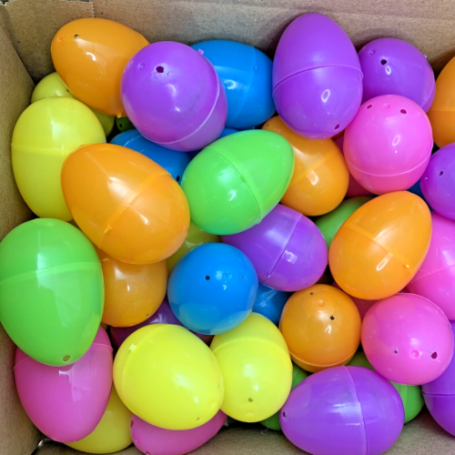 Bulk Plastic Easter Eggs 100 Count 2.2 in Unfilled Set Bold Empty NEW - Picture 1 of 5