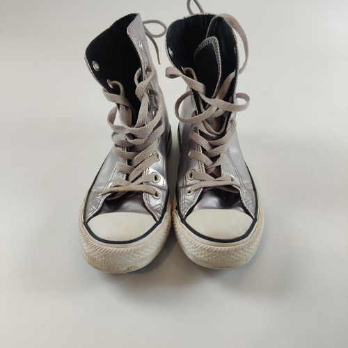 Converse Womens All Star High Top Trainers UK 5 Metallic Lilac Vegan Leather VGC - Picture 5 of 12