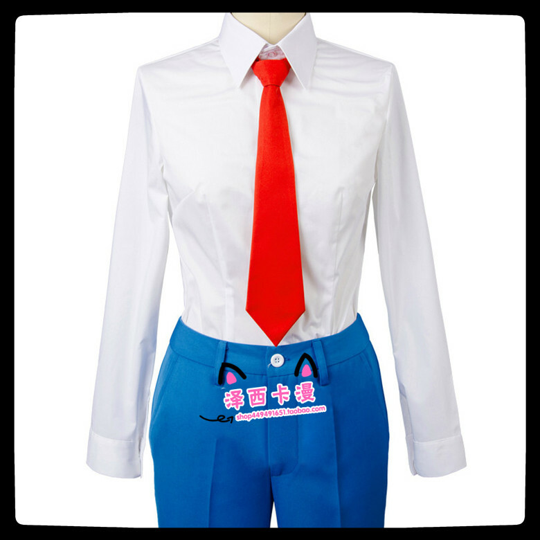 Gyakuten Saiban Ace Attorney Phoenix Wright Cosplay Costume Blue Lawyer  Suit Ti