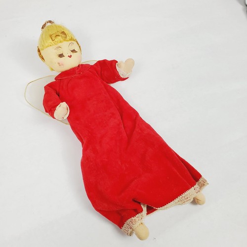 Vintage 12 Zoll Engel Japan Weihnachten Strumpf Puppe schlafend beweglich KNIEUMARMUNG - Bild 5 von 16