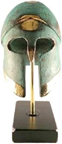 Casco corintio sobre una base antiguo museo griego bronce réplica 376-1 Foto 2 de 4