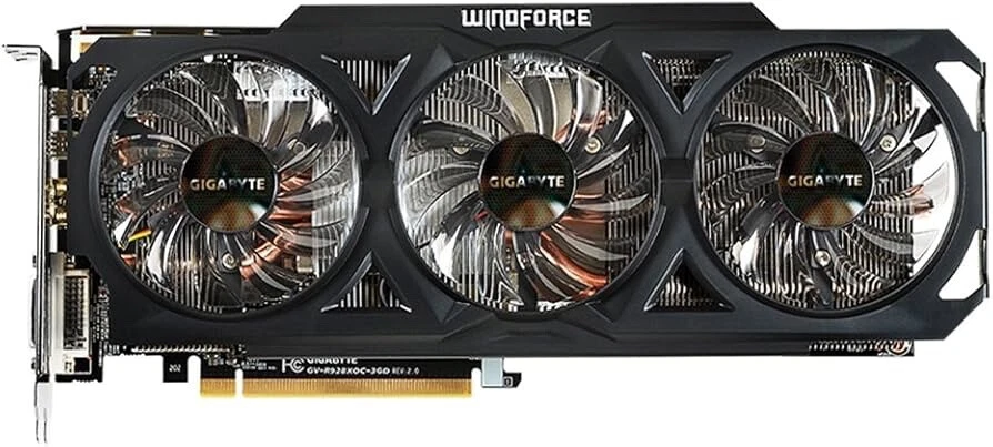 GIGABYTE AMD Radeon R9 280X 3GB GDDR5 WINDFORCE 3X Graphics Card GV-R928XOC-3GD - Image 2 of 2