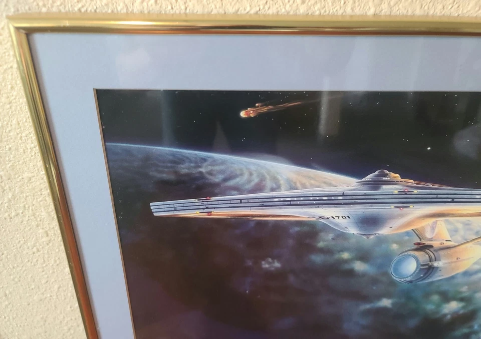 Signed Gerald Roundtree U.S.S Enterprise NCC-1701 Wall Art Print - Image 2 of 4
