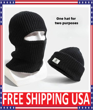 Balaclava Full Face Mask Beanie Hats 2 in 1 Knitted Windproof Thermal Head Cover