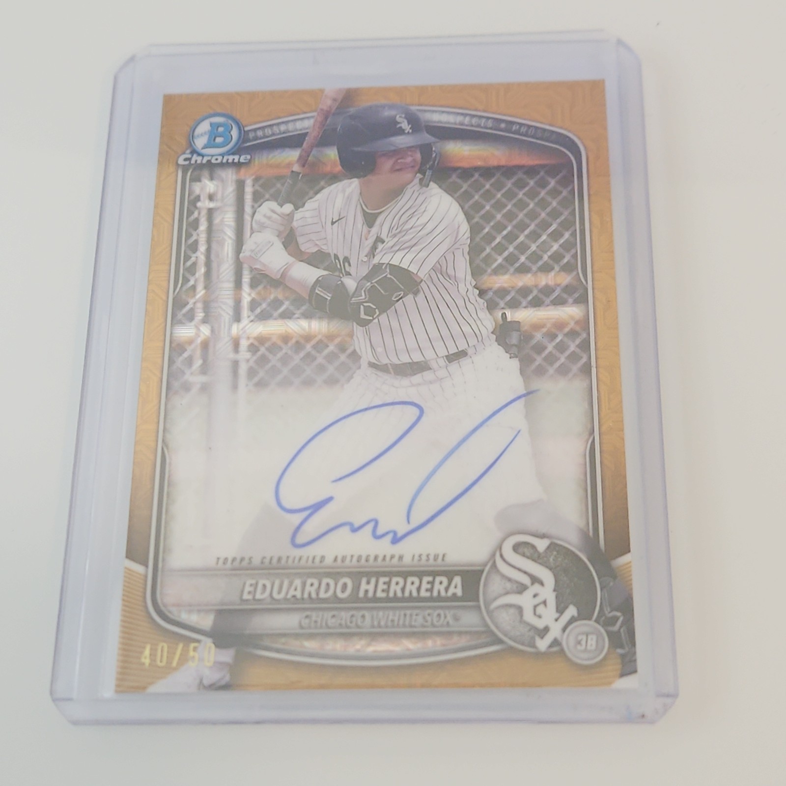 Eduardo Herrera - 2025 Bowman Chrome Mega Box Prospect Auto Gold /50 Refractor