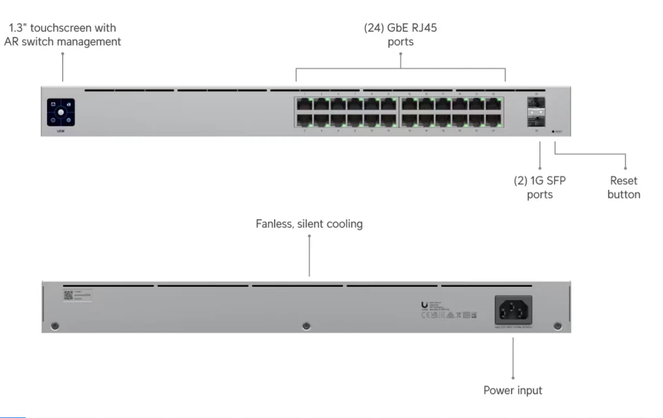 Conmutador/SFP administrado Ubiquiti Networks UniFi USW-24 Gigabit, 24 puertos Foto 2 de 2