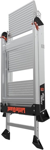 Jumbo Step Foldable 3-Step Aluminum Ladder with Safety Handrail & Tool Holder - Picture 11 of 11