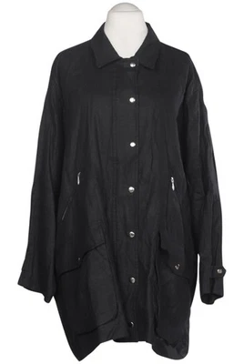 Chaqueta Ulla Popken mujer Anorak Jacket abrigo corto talla 54 lino negro #202dkua - Imagen 1 de 4