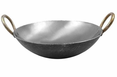 Traditional Iron deep Kadai/Frying Pan for Cooking, Iron Fry Kadhai 8inch