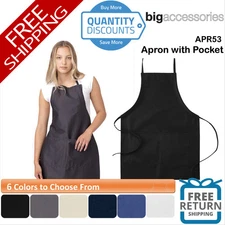 🔥 Big Accessories Adult Pocket Apron Two front pouch pockets Adjustable APR53