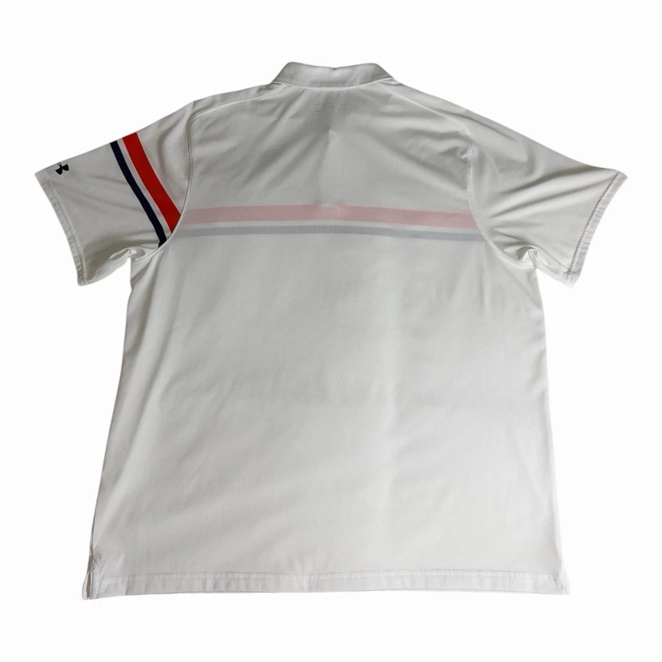 Auburn Tigers Under Armour Playoff Polo 3XL Blue Orange White Stripe Golf Shirt - Image 3 of 4