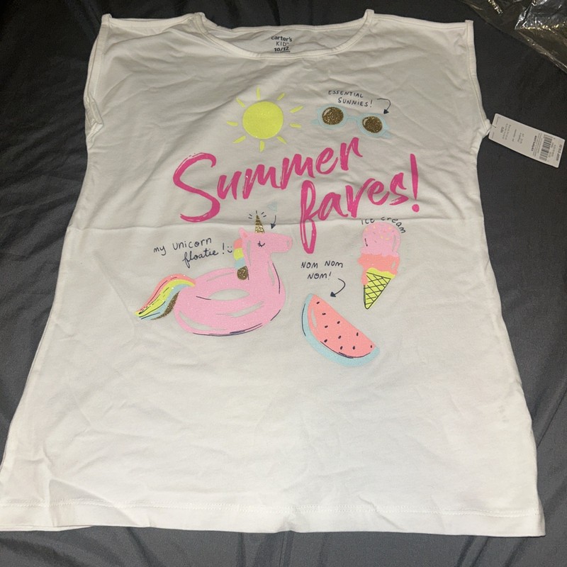 NWT Carter’s Girls Sleeveless Summer Faves Shirt Size 10-12