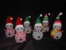 Color Changing Snowmen Set of 6 - Battery Operated